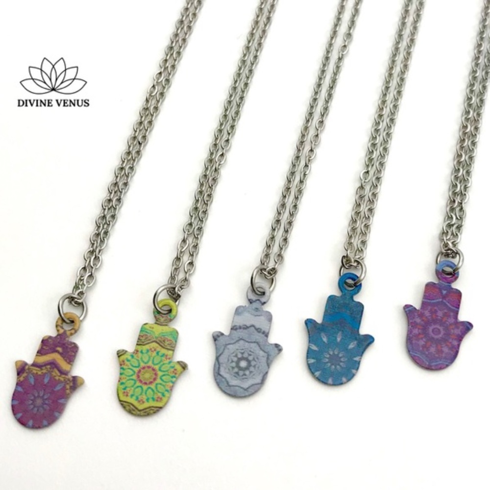 Colorful Hamsa Necklace | Stainless Steel